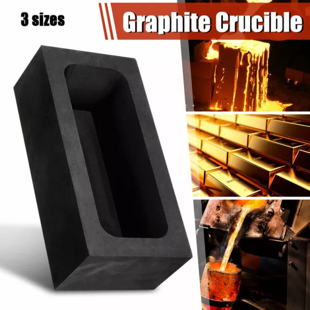 3 Sizes Graphite Ingot Mold Melting Casting Refining Scrap Bar Crucible