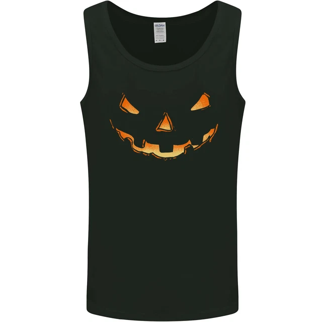 Halloween Pumpkin Face Funny Scary Mens Vest Tank Top