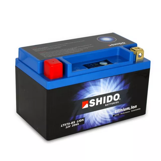 Batterie 12V 2,4AH(6AH) YTX7A-BS Lithium-Ionen Shido Kreidler Mustang 200 05-06