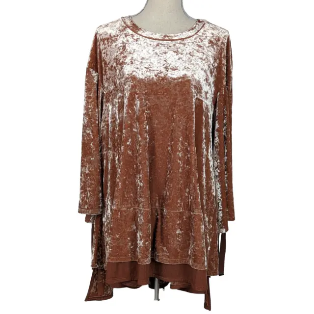 Hot As Hell HAH Phat City Crushed Velvet Bell Sleeve Mini Dress Tunic Pink Small