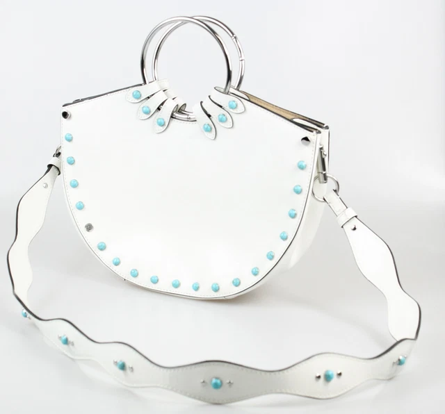 Sandro Olympe Sac Femmes Taille Unique Vache Cuir Demi Lune Perlé