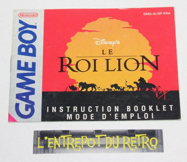 ++ notice / mode d'emploi du jeu nintendo GAME BOY LE ROI LION ++