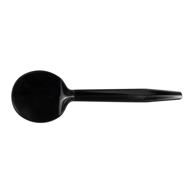 Max Packaging 40SSBW Wrapped Black Soup Spoon - 1000 / CS