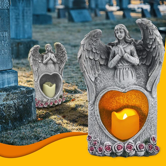 Solar Praying Angel Statue Garden Candle Light Outdoor Flameless Gift Resin Dec Solar Praying Angel Statue Garden Candle Light Outdoor Flameless Gift Resin Dec