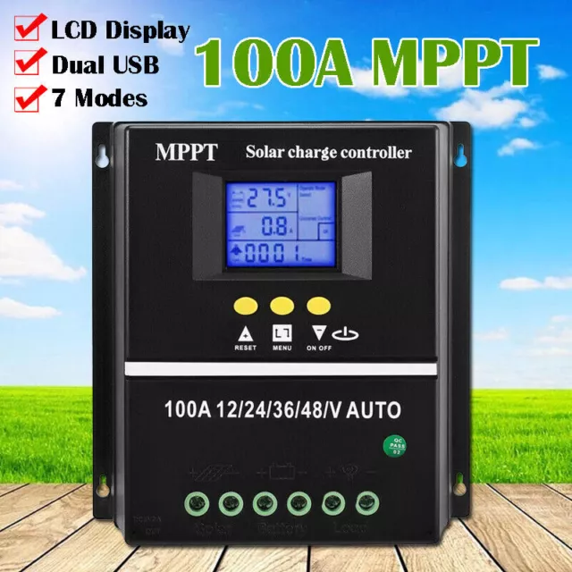 100A MPPT Solar Laderegler für 12V 24V 36V 48V Solar Panel Controller Regulator