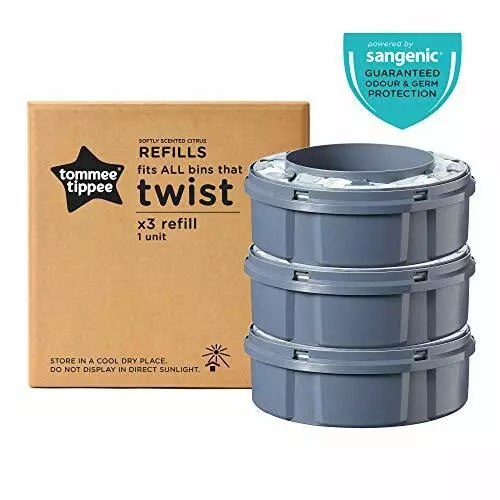 Tommee Tippee Twist and Click Advanced Nappy Disposal Sangenic Tec Refills, Pack