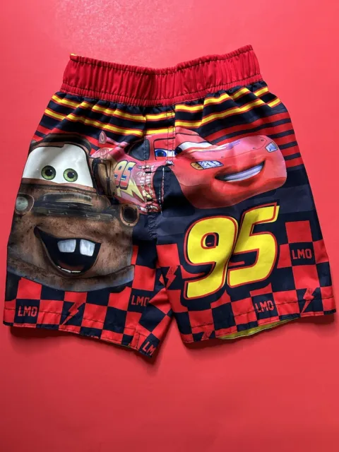 Disney Pixar Boys 3T Cars Swimsuit Trunks Swimwear Pool Lightning McQueen Mater