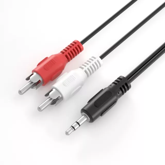 3,5mm Klinke Stecker - 2x Cinch Stereo Audio AUX auf RCA Kopfhörer Klinkenkabel