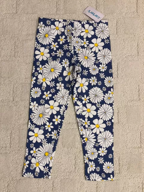 NWT Little Girls Size 7 CARTER'S Multicolor Daisy-Print Crop Leggings