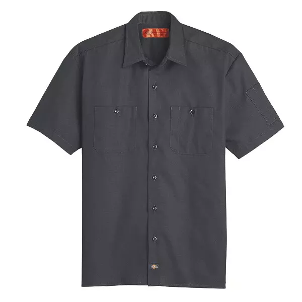 Dickies Ripstop Fabric Short Slv Button Work Shirt S608 New Black Charcoal Grey