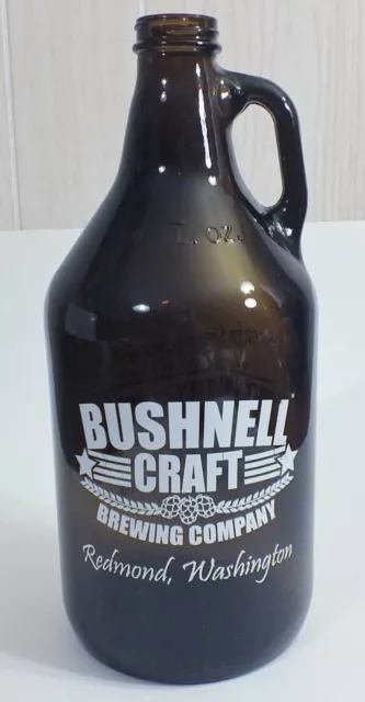 Bushnell Craft Brewing Co 64oz Growler/Jug Craft Beer Amber Empty White Logo Lid