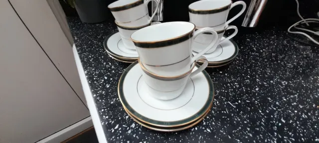 Boots Hanover Green Espresso Cups And Saucers X 6
