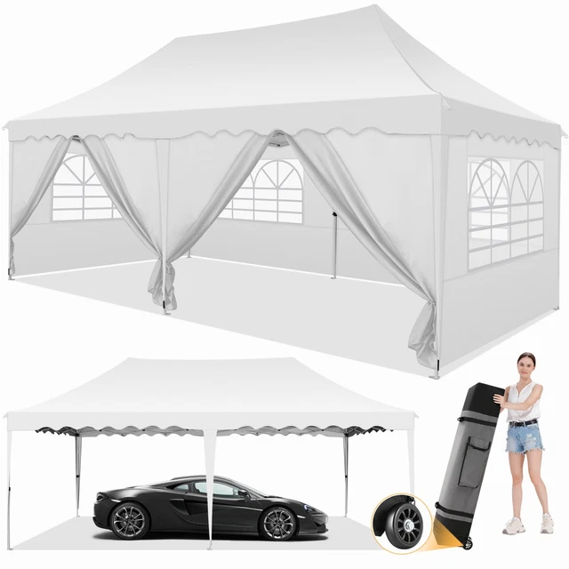 Pavillon 3x6m Pop Up Gartenpavillon Wasserdicht Pavillion UV-Schutz Faltbar Zelt