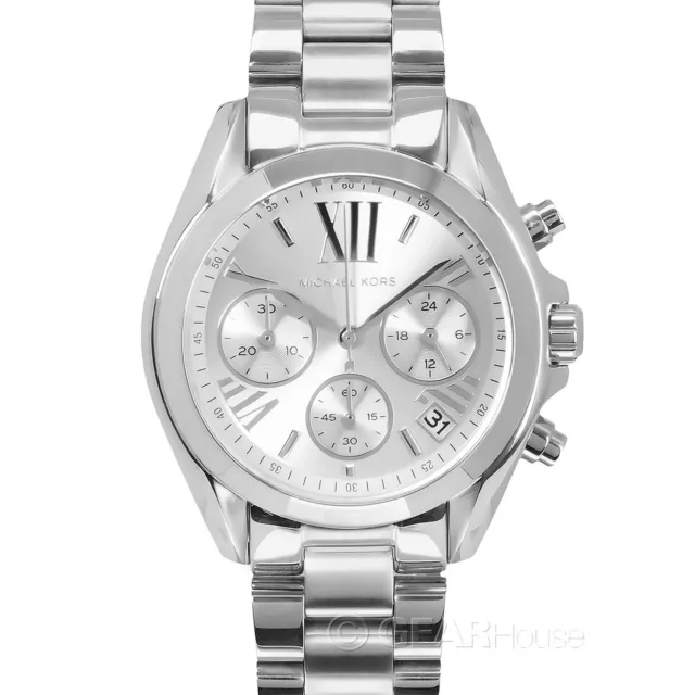 Michael Kors Mini Bradshaw Womens Chronograph Watch, Silver Dial Stainless Steel