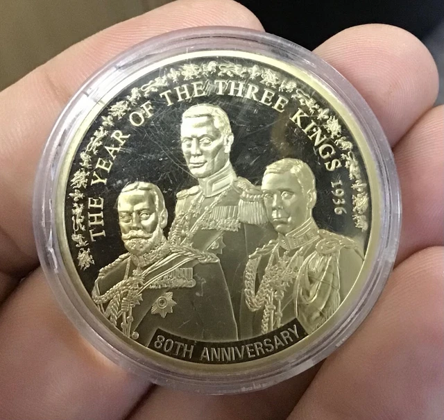 WINDSOR MINT YEAR of the Three Kings Gold Plated Proof coin medallion 