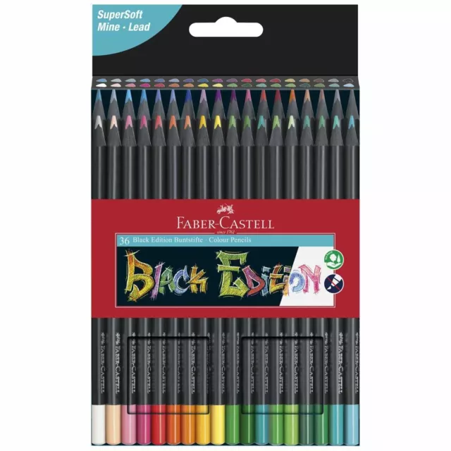 FABER CASTELL Farbstifte Buntstifte Black Edition 12 24 36 Farben [wählbar]