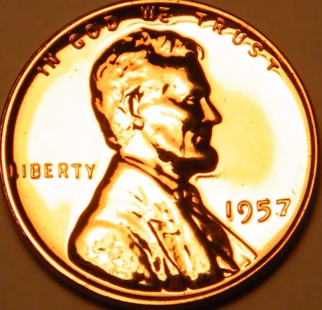 1957 Gem Proof Lincoln Wheat Back Penny US Coin Cents