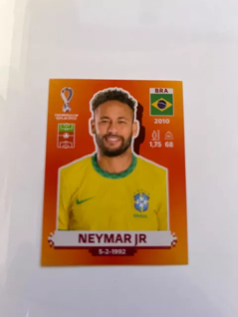 2022 World Cup Panini  FIFA World Cup Stickers BRA16 BRA17 Neymar Jr