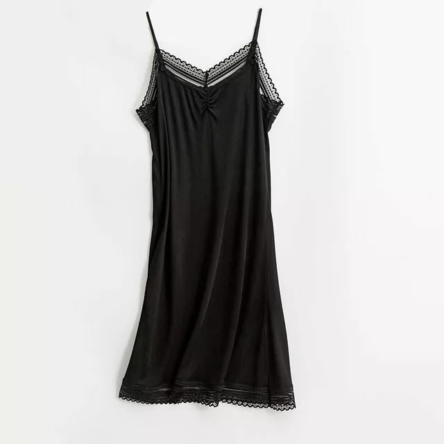 Women Mulberry Silk Built in Bra Full Slips Chemise Nightdress Dress  Nightgown