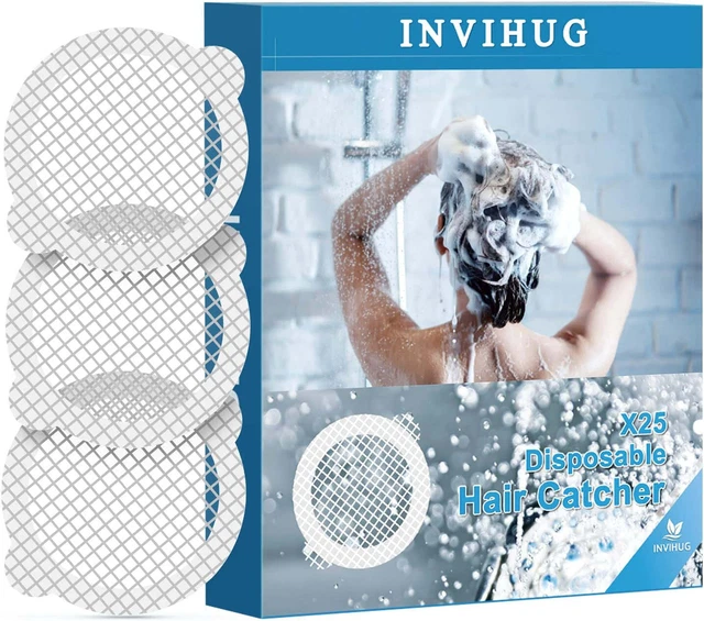 Disposable Shower Drain Hair Catcher Mesh Stickers (25 Pack)
