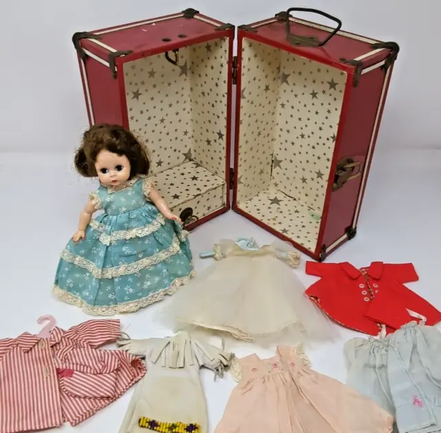 Vintage 1950’s Mme Alexander Alexander-Kins Doll w/Bridal Gown & Trunk *READ