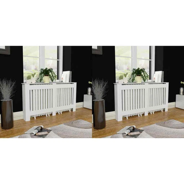 Vidaxl Copritermosifoni 2 pz in MDF 152 cm Bianco