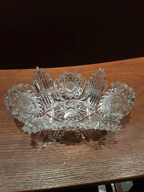 Exceptional Unusual Vintage American Brilliant Cut Bowl " Cut To Peices " 7