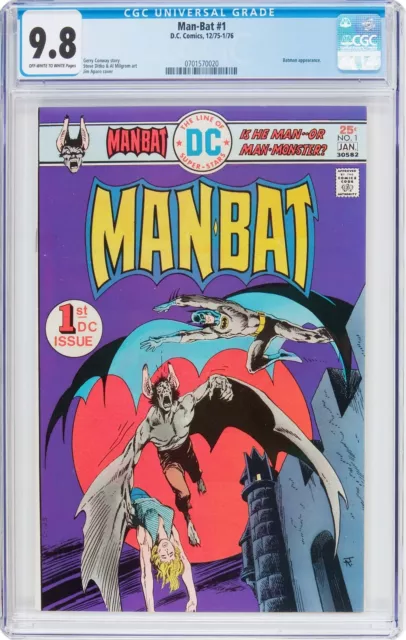 Man-Bat #1 CGC 9.8 DC 1975 Batman Cover! NM/Mint Copy! Key Bronze Age! G8 720 cm