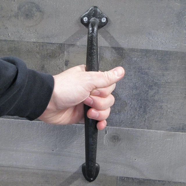 Large Vintage Cast Iron Slide Door Pull Antique Gate Handle Rustic Barn Hardware 3