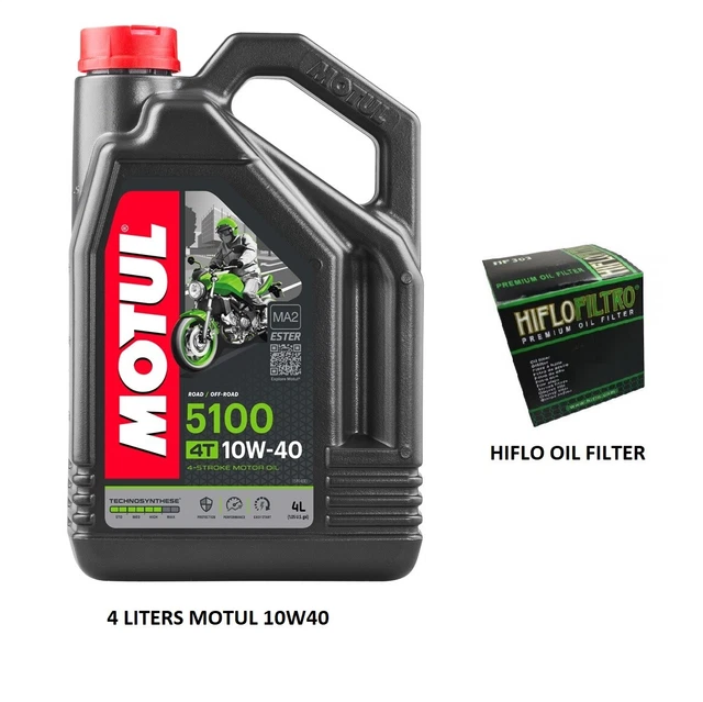 Motoröl 10w40 Inspektionskit Yamaha MT-07 Öl+Filter MT-07 Inspektionskit