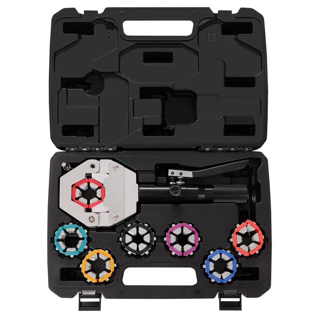 71550 Manually Operated A/C Hose Crimper Tool Kit W/ 7 Dies New Hand Portable