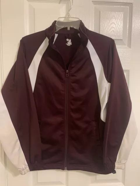 Badger Sport Unisex Windbreaker/Jacket, Burgundy/White  Size XS