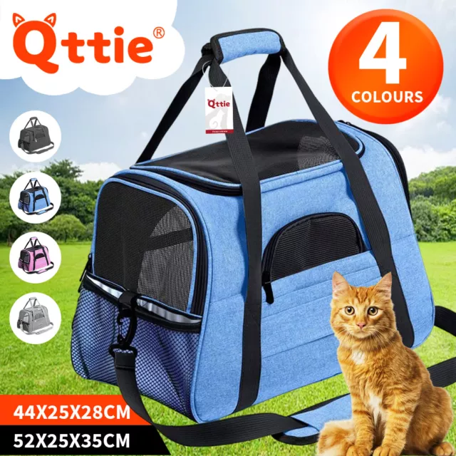 Qttie Pet Carrier Bag Portable Cat Dog Comfort Tote Travel Bag Airline Approved