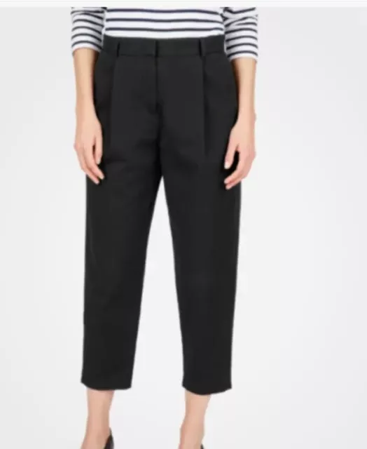 Everlane Women  The Slouchy Chino Pant Black SZ 12 Casual Office Pleated 35x24.5 3