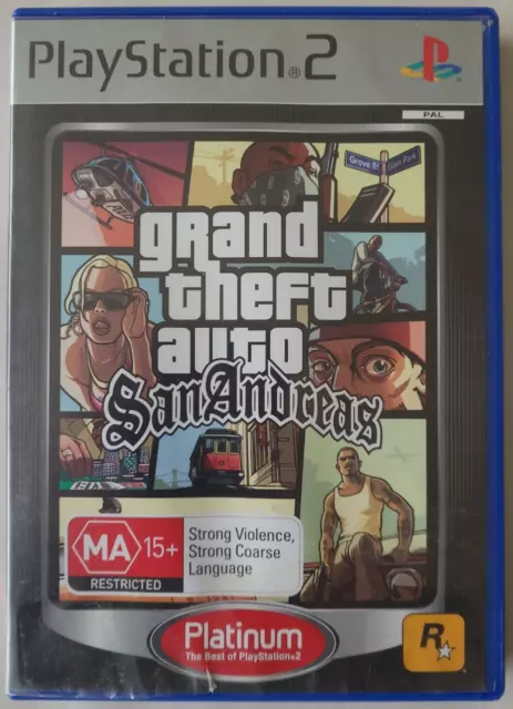 Grand Theft Auto San Andreas PS2 (Platinum) PAL *Complete Manual and Map*