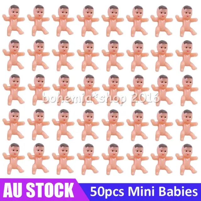 50X Mini Plastic Newborn Baby Dolls Toys Baby Shower Party Favors Decor Props