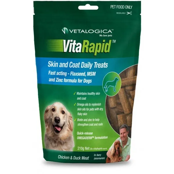 VETALOGICA VitaRapid for Dogs Skin & Coat Daily Treats 210g