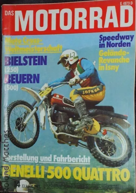 Das Motorrad 14-74+ Benelli 500 Quattro+Bmw-Motoren+Kurbelwellen Abc+Mallory