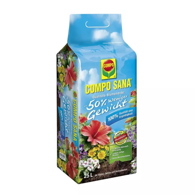 COMPO SANA Blumenerde ca. 50% weniger Gewicht 25 Liter