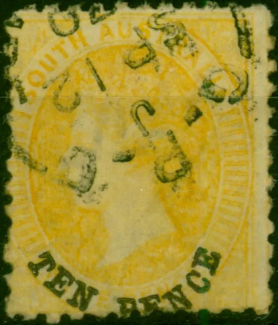 South Australia 1870 10d on 9d Yellow SG107 Fine Used