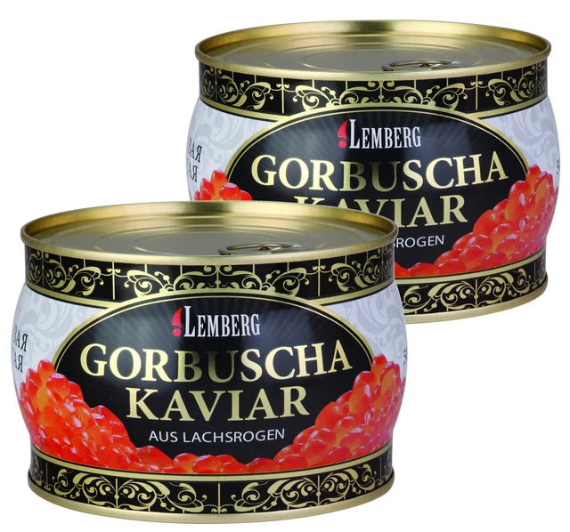 2X 400G. BUCKEL Lachs Kaviar Fisch Rogen Wildfang USA Alaska Lemberg