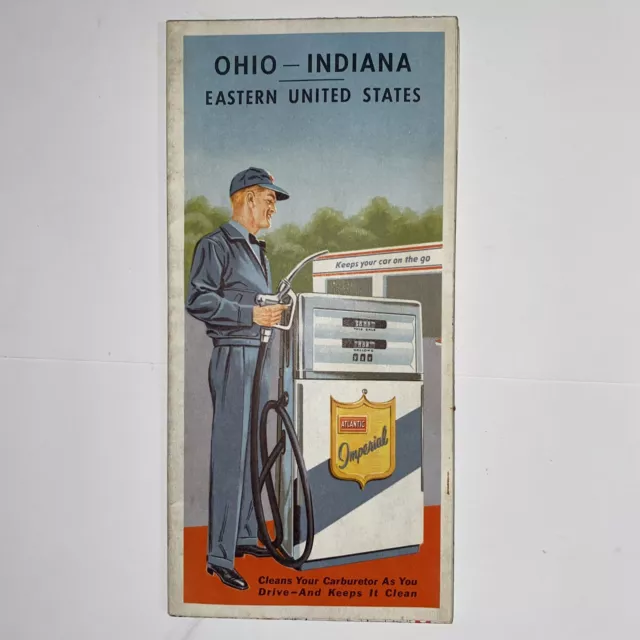 Atlantic Imperial Oil Company Map Ohio Indiana & Eastern United States 1960 C5