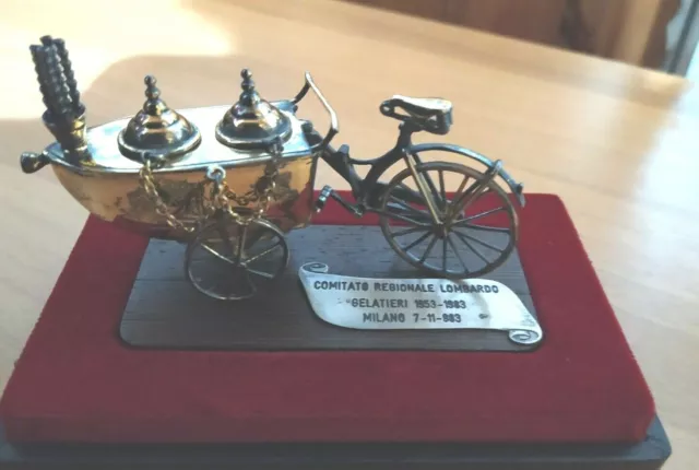 carretto gelati argento charme  bicicletta medusa oro argentiere miniatura