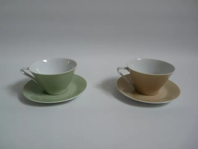 Original Lilien Porzellan Daisy - 2er Set Kaffeetasse / Teetasse Farbe grün/gelb