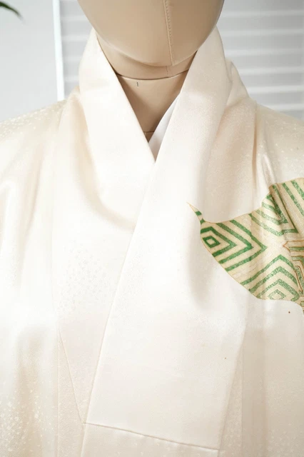 Dear Vanilla Japanese Silk Kimono Women's Robe Gown Authentic Japan Vintage Mint 3