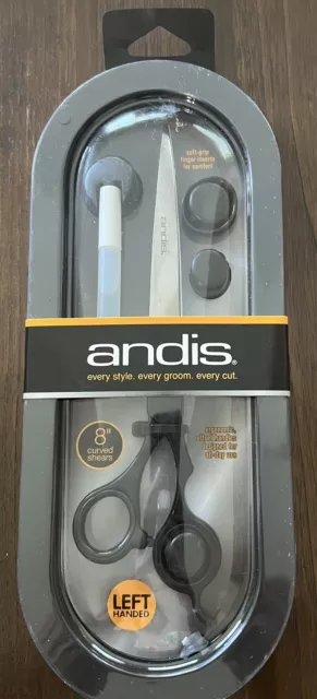 Andis professional 8" curved shears for Dog & Cat grooming - Left Handed