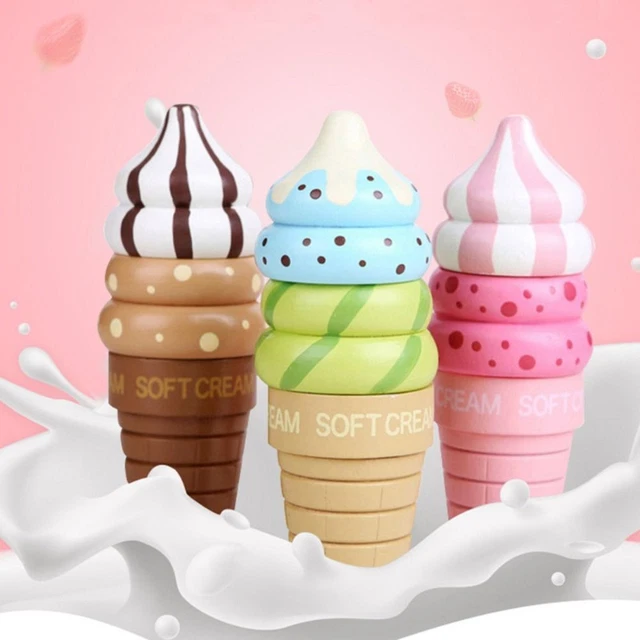 Model Food Toys Simulation Ice Cream Wooden Kitchen Toys Pretend Play House
