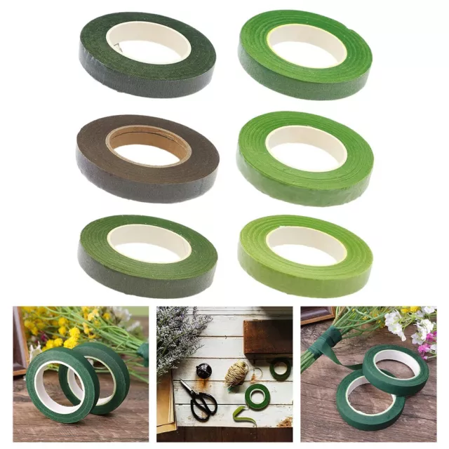 Professional Grade 12MM Floral Stem Tape 30 Yard Green Wrap for Flowers