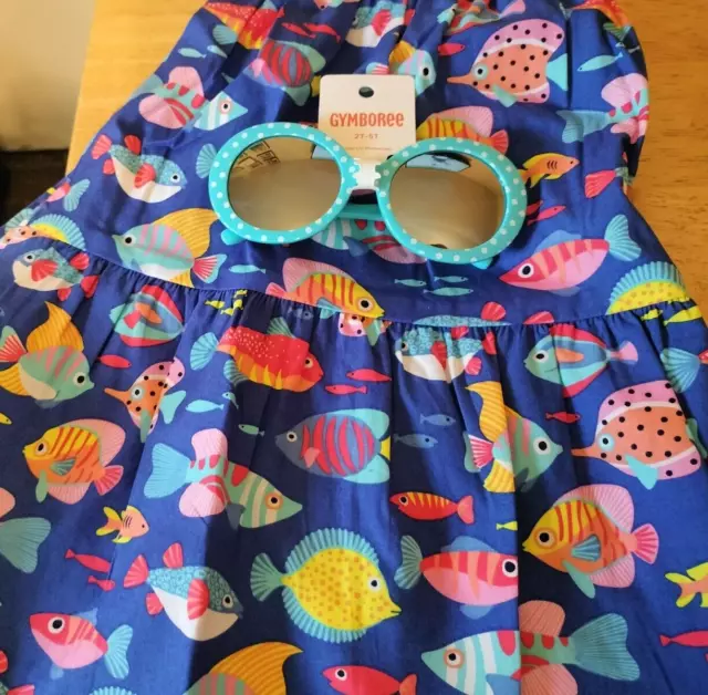 Gymboree Girls Splish-Splash Tiered Fish Dress w/Sunglasses/4T/NWT/RTLS $57.90