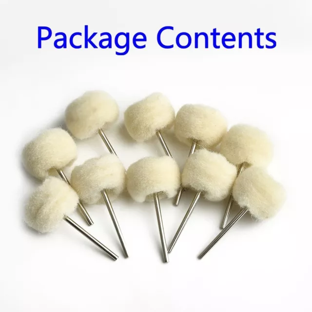 Precision Wool Polishing Wheel Brush Burrs for Removing Oxide Layers Set of 10